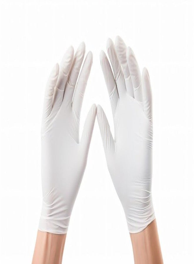 COWOX Latex Disposable, Work Gloves Soft Industrial Powdered Rubber for Cleaning and multiple uses (Large, 100) || White - Image 3